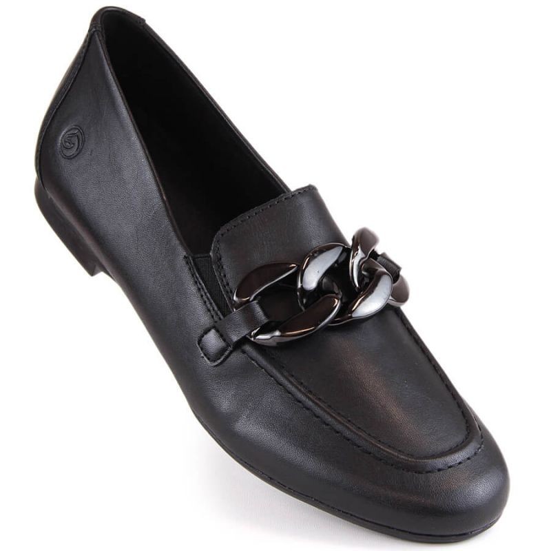 Comfortable leather shoes with a chain Remonte W RKR645, black