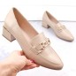 Scarpe con tacco basso Vinceza W JAN270B, beige