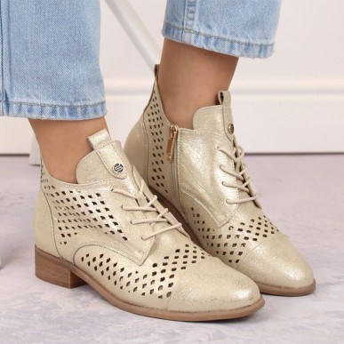 Potocki W WOL205 gold openwork ankle boots