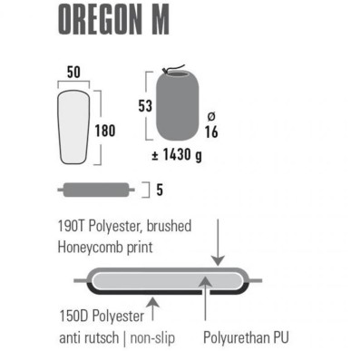 High Peak Self-Inflating Mat Oregon M 180x50x5 41124