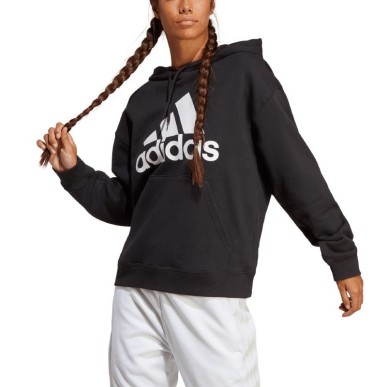 Felpa con cappuccio oversize in spugna francese con logo grande adidas Essentials W HR4934