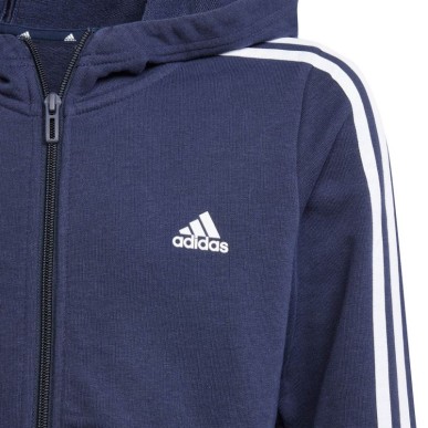 Felpa con cappuccio adidas Essentials 3-Stripes Full-Zip Jr IB1667