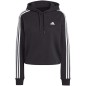 Felpa con cappuccio adidas Essentials 3-Stripes French Terry Crop W IC8767