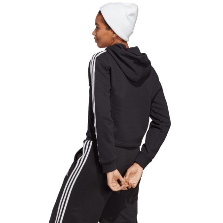 Felpa con cappuccio adidas Essentials 3-Stripes French Terry Crop W IC8767