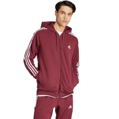 Felpa con cappuccio adidas Essentials French Terry 3-Stripes Full-Zip M IS1365