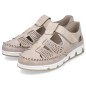 Rieker W RKR651 beige leather openwork shoes with velcro