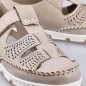 Scarpe Rieker W RKR651 beige in pelle traforata con velcro