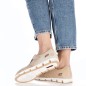 Scarpe Rieker W RKR651 beige in pelle traforata con velcro