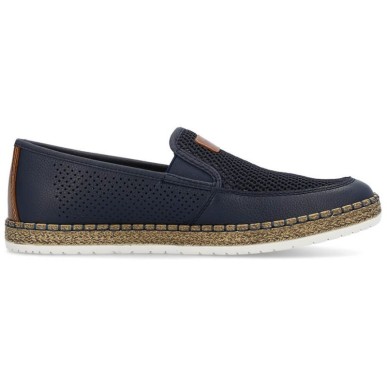 Scarpe comode in pelle Rieker M RKR656, blu navy