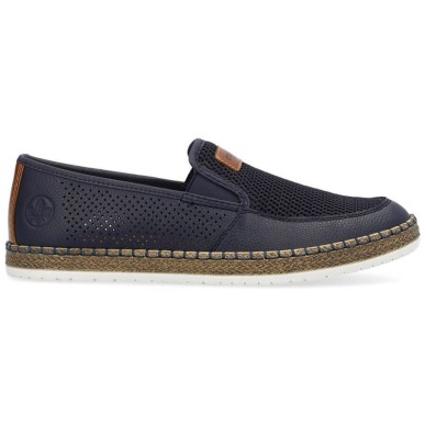 Comfortable leather shoes Rieker M RKR656, navy blue