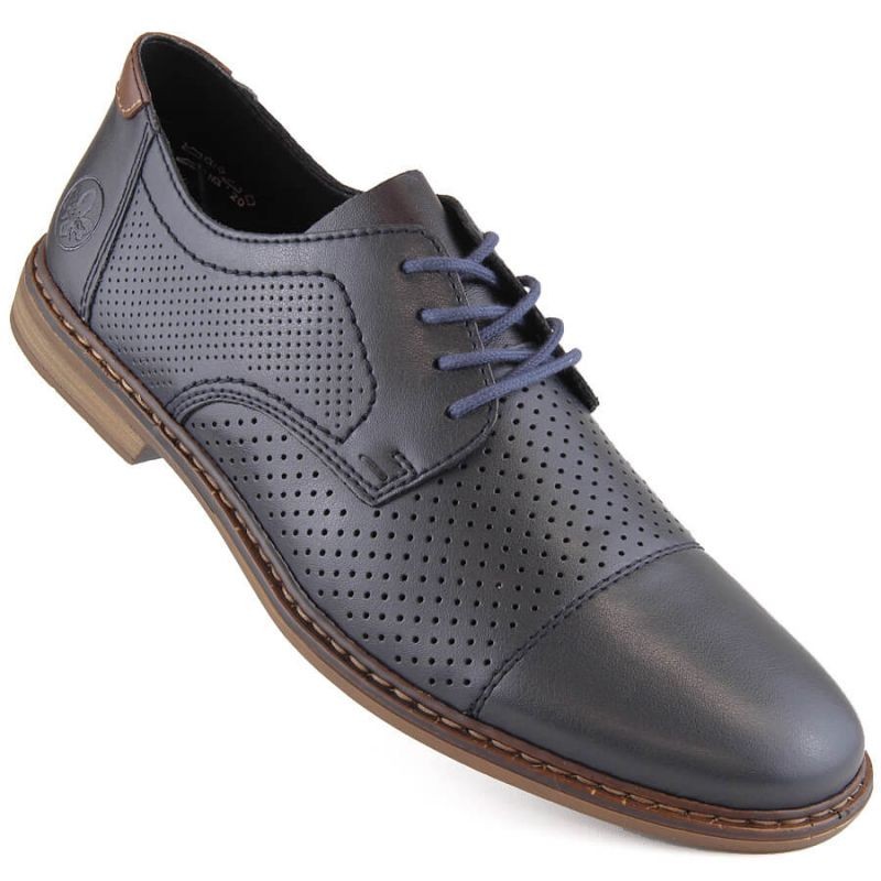 Scarpe comode in pelle Rieker M RKR659, blu navy