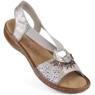 Comfortable Rieker W RKR673 metallic sandals