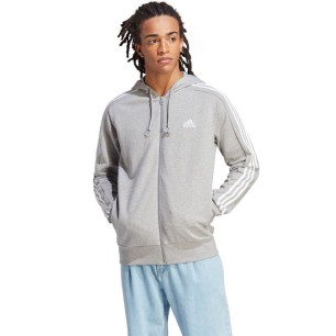 Felpa con cappuccio adidas Essentials French Terry 3-Stripes Full-Zip M IC9833