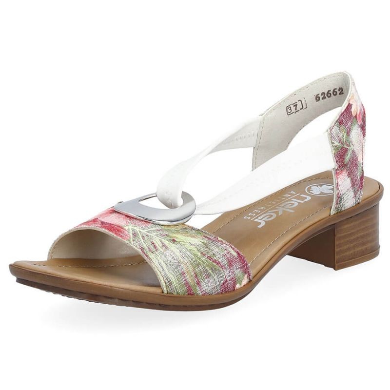 Comfortable floral sandals Rieker W RKR334C multicolor