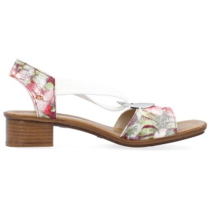 Comfortable floral sandals Rieker W RKR334C multicolor