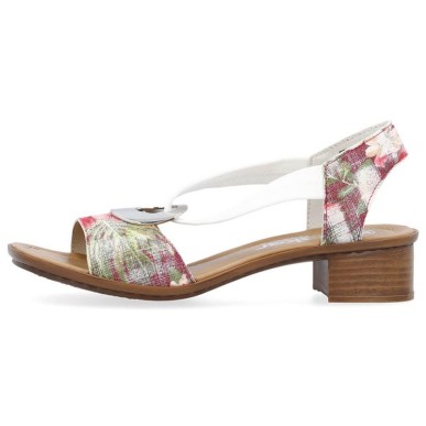 Comfortable floral sandals Rieker W RKR334C multicolor