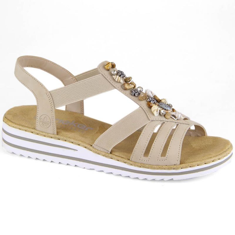 Comfortable Rieker W RKR680 beige sandals