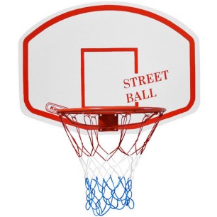 Tabellone da basket Kimet Street Ball + canestro bianco e rosso