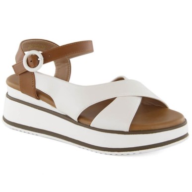 Vinceza W JAN303 white wedge sandals