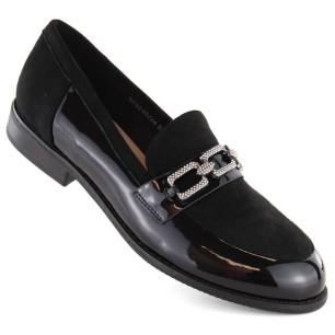 Filippo W PAW544 black shoes with cubic zirconia