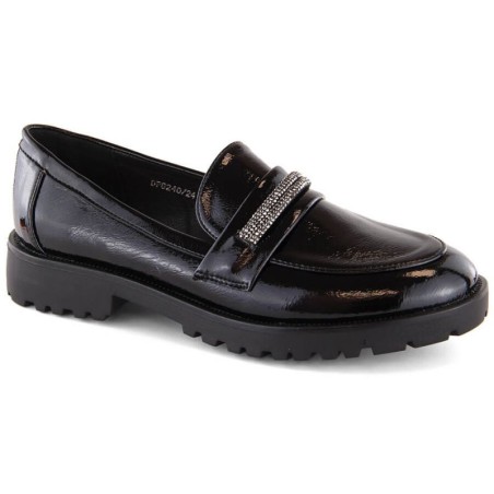 Scarpe Filippo W PAW545 in vernice nera con zirconi cubici