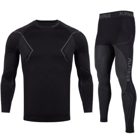 Alpinus Active Base Layer Set intimo termoattivo nero e grigio M GT43257