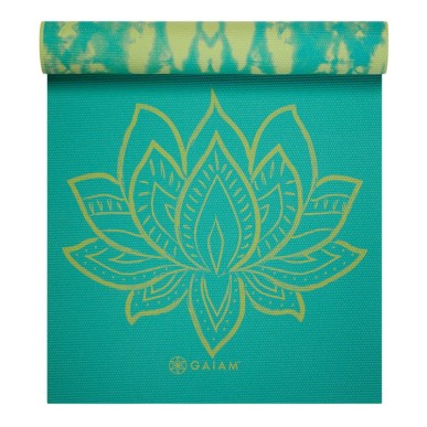 Double-sided Yoga Mat GAIAM Turquoise Lotus 6 MM 62344