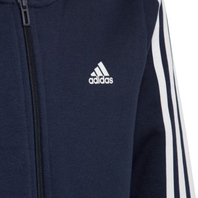 Felpa con cappuccio e zip intera adidas Essentials 3-Stripes Fleece Jr IC0600