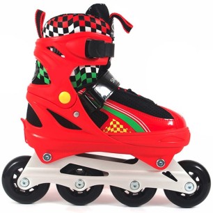 Roller skates with replaceable skid ROL188 adjustable red-black