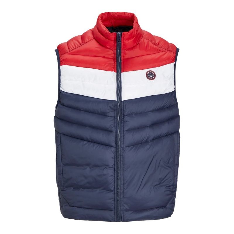 Jack&Jones Jjespring Bodywarmer Collar Noos M 12258457NavyBlazerWHITE/TRUEREDBLOC