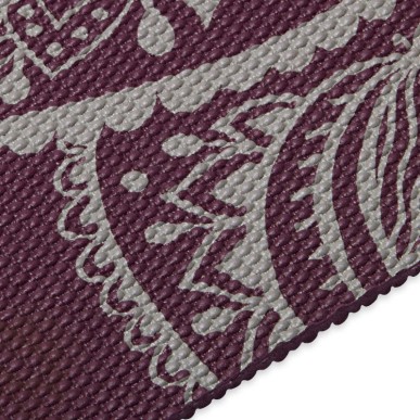 Gaiam Midnight Plum Sundial Flower Yoga Mat 5mm 65734