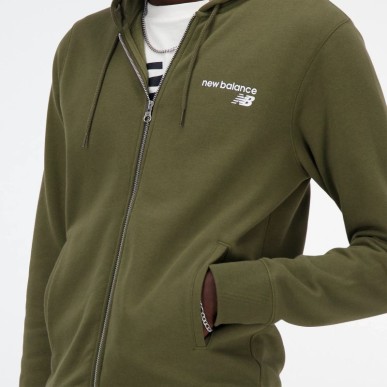 Felpa con cappuccio New Balance Classic Core Full Zip M MJ03907DMO