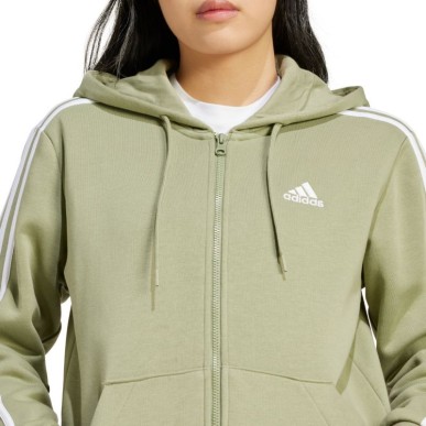 Felpa in pile adidas Essentials 3-Stripes Full-Zip W JP2352