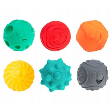 Sensory balls, faces 6 pcs. AM Tullo colored 462