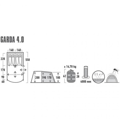 Alto picco del Garda 4,0 11821 tenda