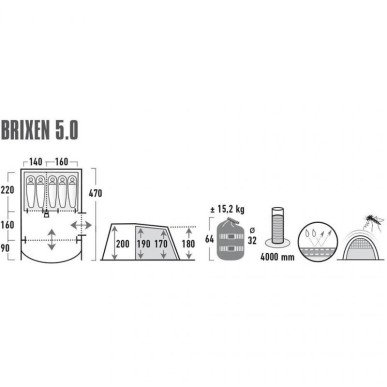 High Peak Brixen 5.0 11816 tent