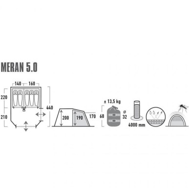 High Peak Meran 5 11808 tent