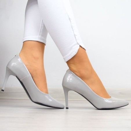 Pumps on a stiletto heel lacquered Juma W CIT2565J gray