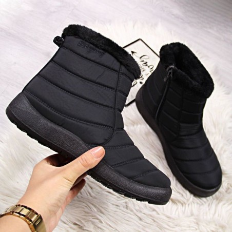 Waterproof snow boots with a zipper NEWS W EVE181A black