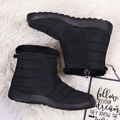 Waterproof snow boots with a zipper NEWS W EVE181A black