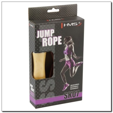 Leather skipping rope with a wooden handle HMS SK07