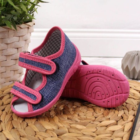 Home slippers Nazo Jr. TEX4B navy blue-pink