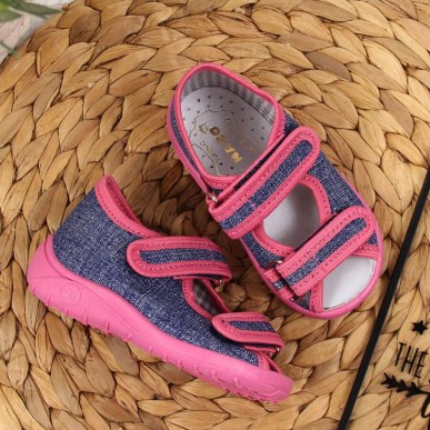 Home slippers Nazo Jr. TEX4B navy blue-pink