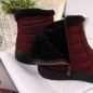 Waterproof snow boots with zipper NEWS W EVE181C burgundy