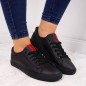 Low-top sneakers with eco leather Big Star W DD274687 black