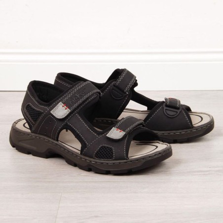 Rieker M R447 black comfortable velcro sandals