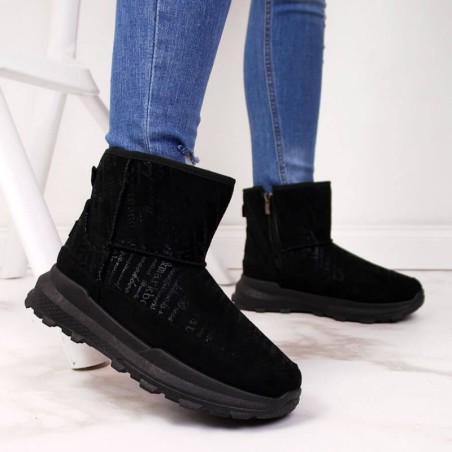 NEWS W EVE311A black suede snow boots