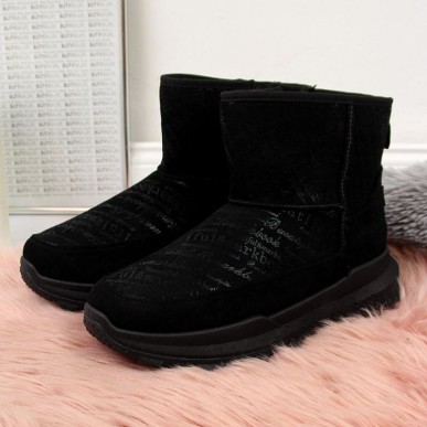 NEWS W EVE311A black suede snow boots