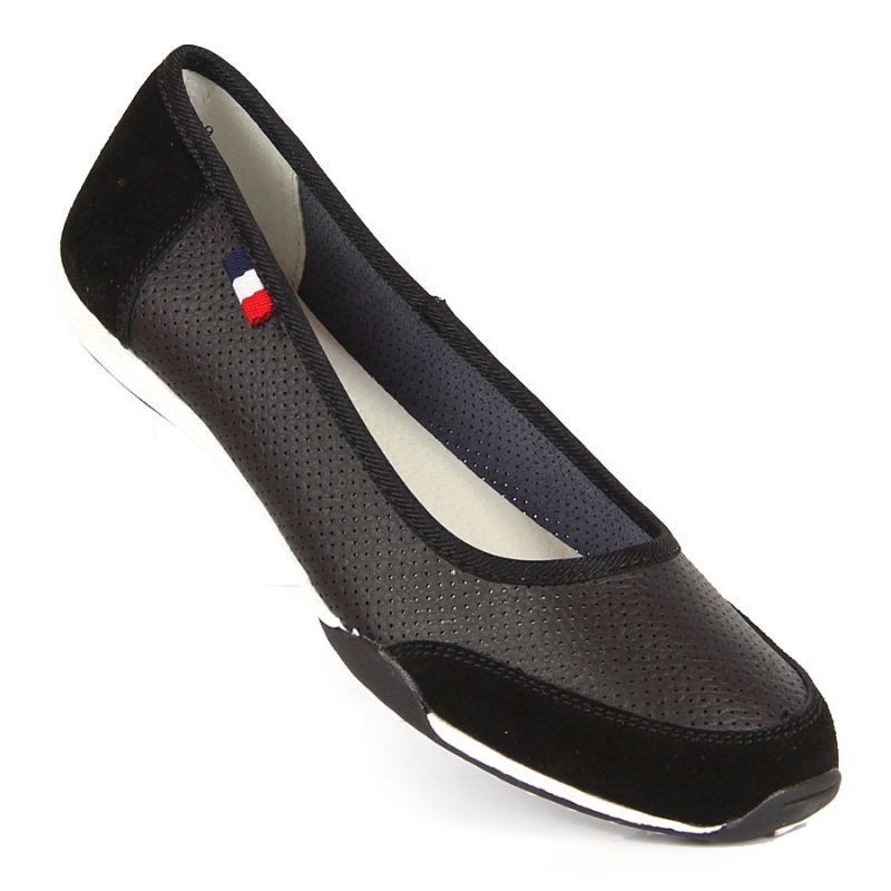 Ballerine in pelle traforata nera In Filippo