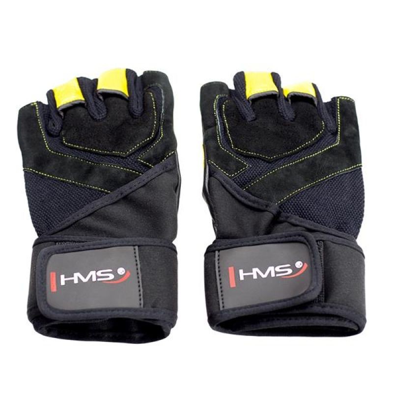 Black / Yellow HMS RST01 rS gym gloves